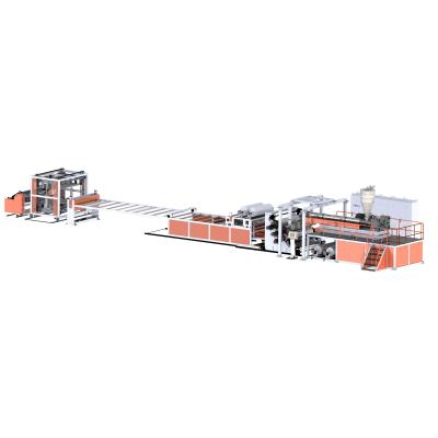 PVC plastic engineering floor leather production line